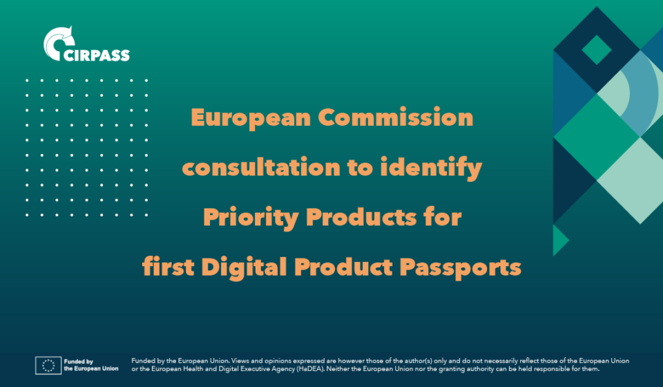 EU Commission consultation to identify Priority Products for first DPPs